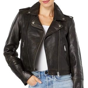 Avec les filles leather biker jacket.